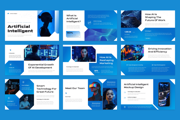 人工智能科技企业数字化创新PPT模板 - PPT派