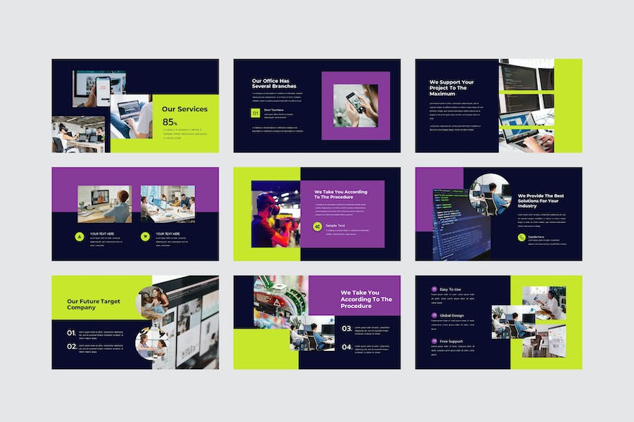 未来科技感企业主题演示PPT模板 - PPT派