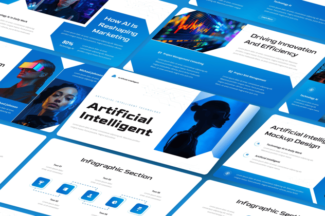 人工智能科技企业数字化创新PPT模板 - PPT派