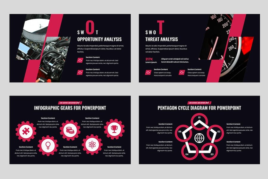 车库汽车维修服务车间运营Keynote模板 - PPT派