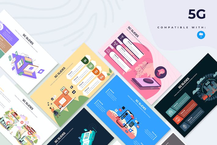 5G网络通信技术展示Keynote模板 - PPT派