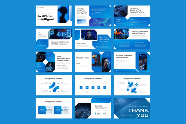人工智能科技企业数字化创新PPT模板 - PPT派