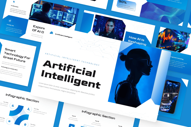 人工智能科技企业数字化创新PPT模板 - PPT派