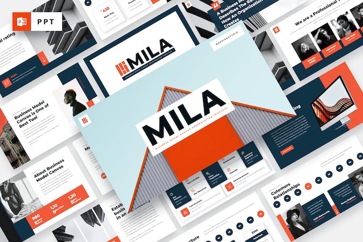 企业战略规划商业模式画布展示PPT模板 - PPT派