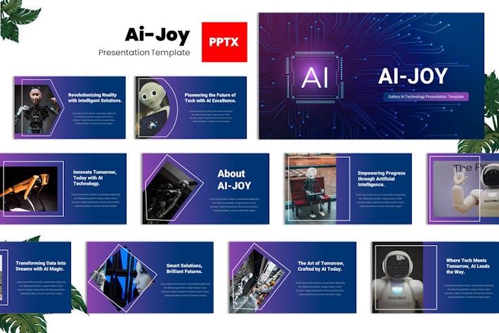 AI机器人人工智能IT技术PPT模板- PPT派