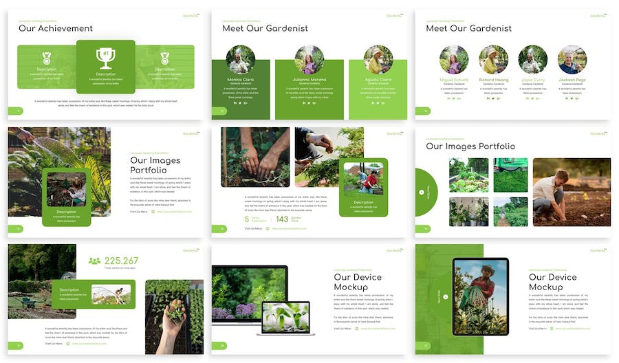 绿色栀子花农业种植Keynote模板 - PPT派