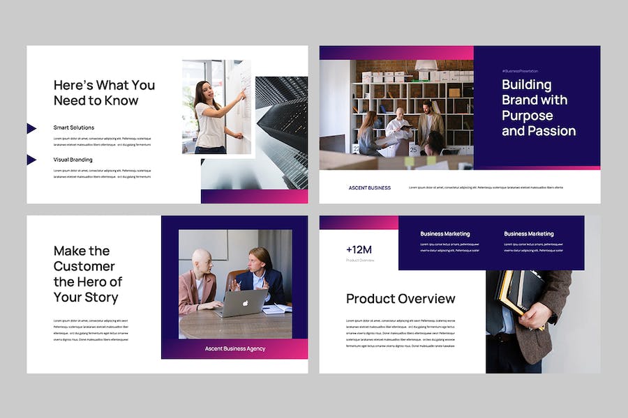 欧美商业路演计划书PPT模板 - PPT派