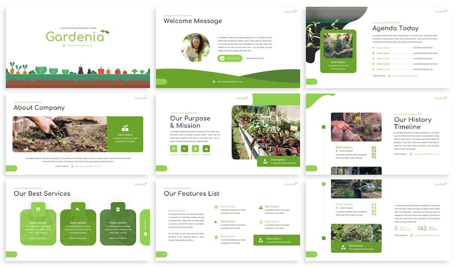 绿色栀子花农业种植Keynote模板 - PPT派