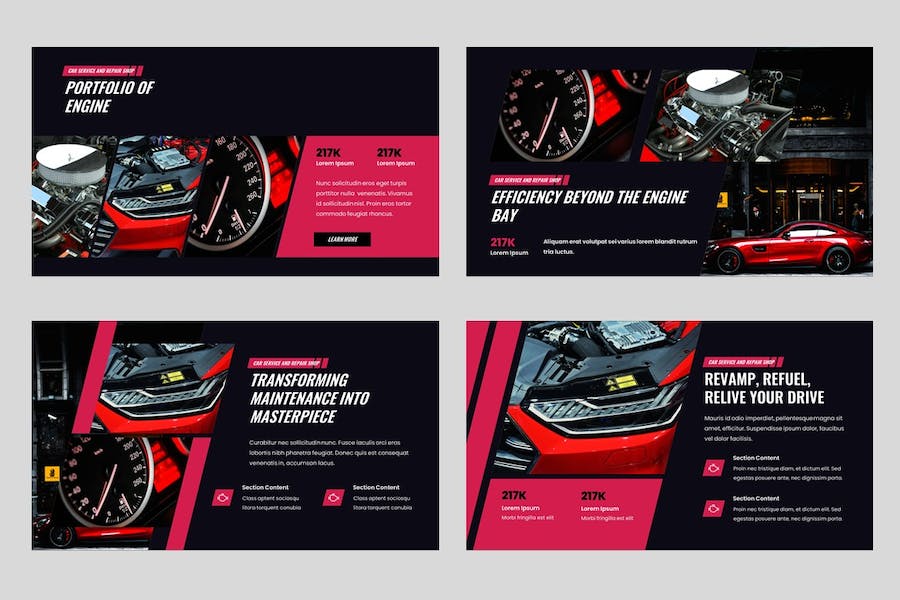 车库汽车维修服务车间运营Keynote模板 - PPT派