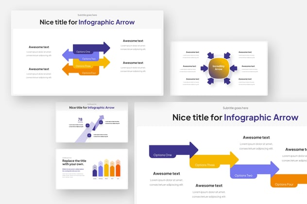 箭头流程递进信息图形Keynote模板 - PPT派