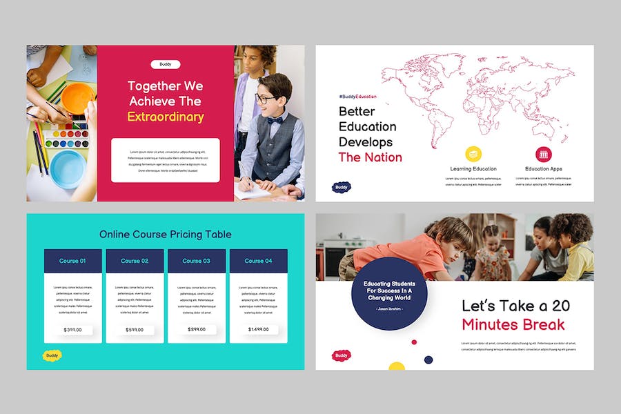 儿童教育课程设计教学方案讲述展示内容PPT模板 - PPT派