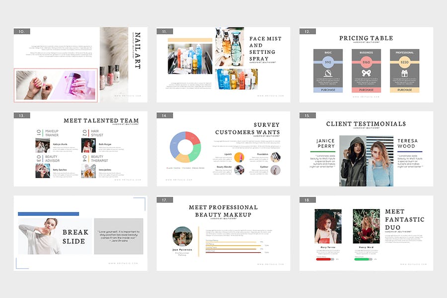 美容美发造型护理服务推广Keynote模板 - PPT派
