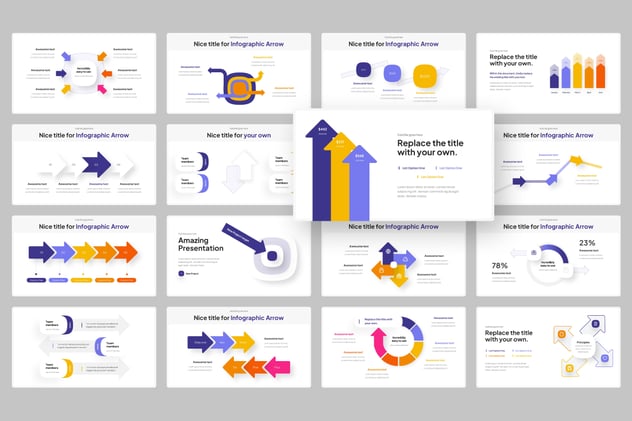 箭头流程递进信息图形Keynote模板 - PPT派