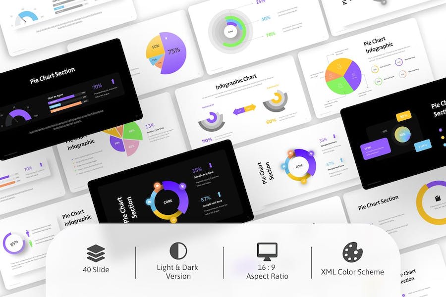 饼图-信息图-PowerPoint-模板 - PPT派