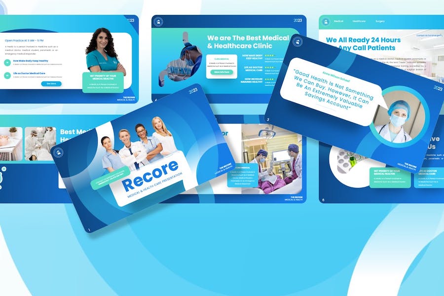 医疗健康行业方案PPT模板 - PPT派