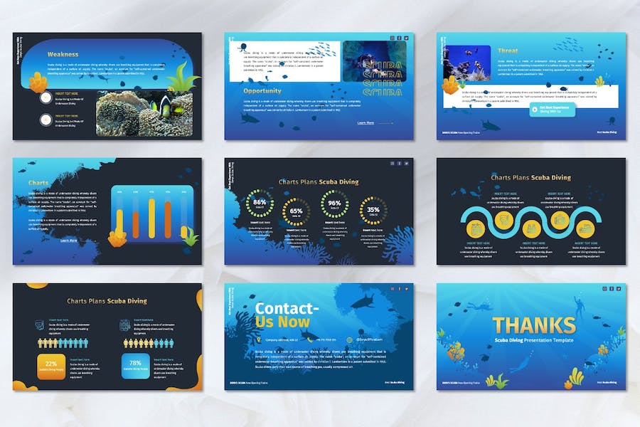 潜水运动水上活动推广宣传Keynote模板 - PPT派