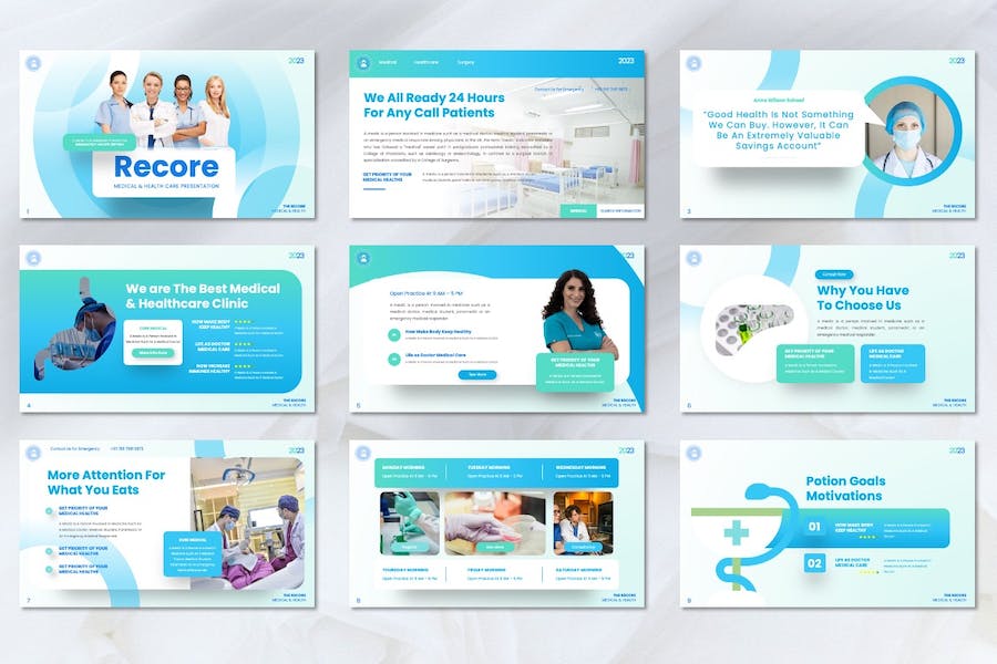 医疗健康行业方案PPT模板 - PPT派