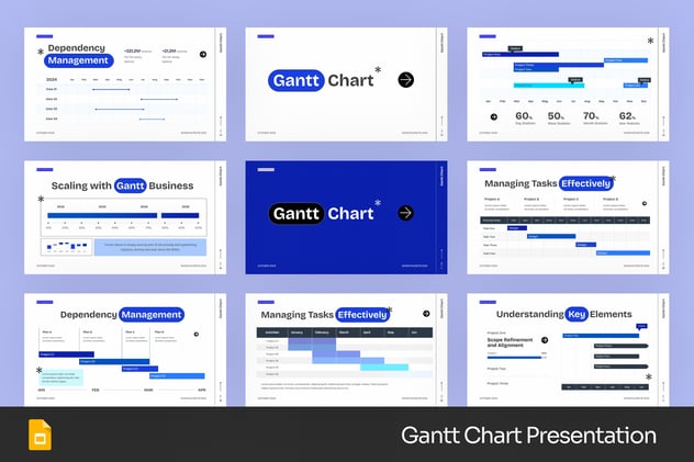 甘特图项目计划管理PPT模板 - PPT派