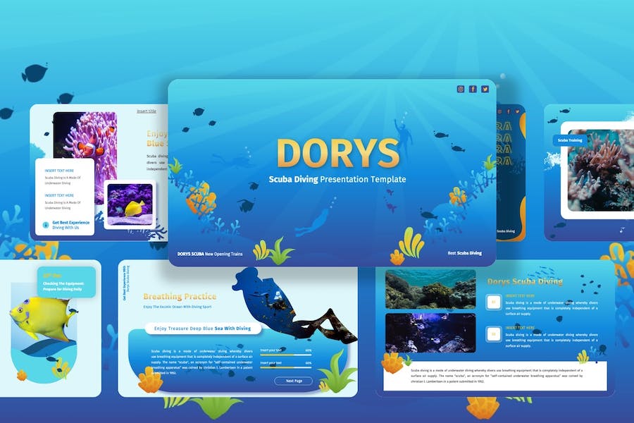 潜水运动水上活动推广宣传Keynote模板 - PPT派