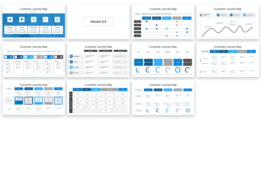 清晰客户旅程图形PPT模板 - PPT派