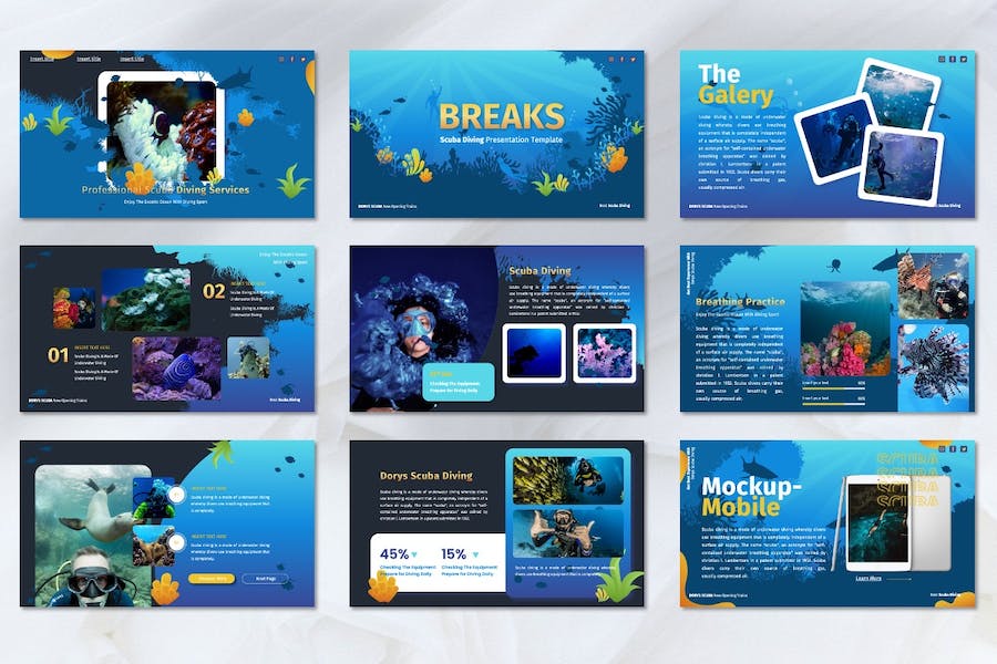 潜水运动水上活动推广宣传Keynote模板 - PPT派