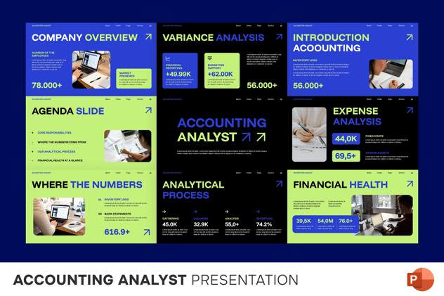 财务会计分析业绩报告PPT模板 - PPT派