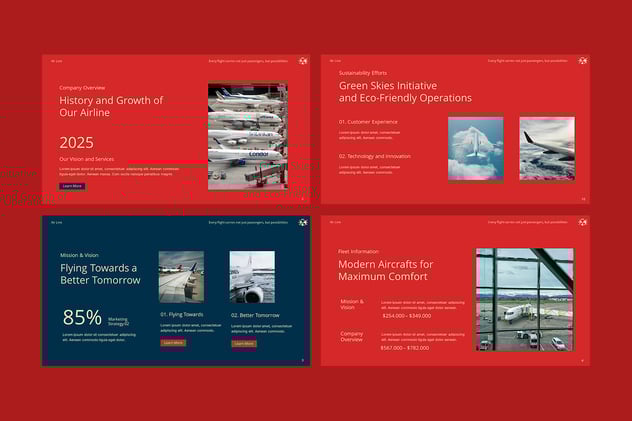 航空运输行业品牌宣传PPT模板 - PPT派