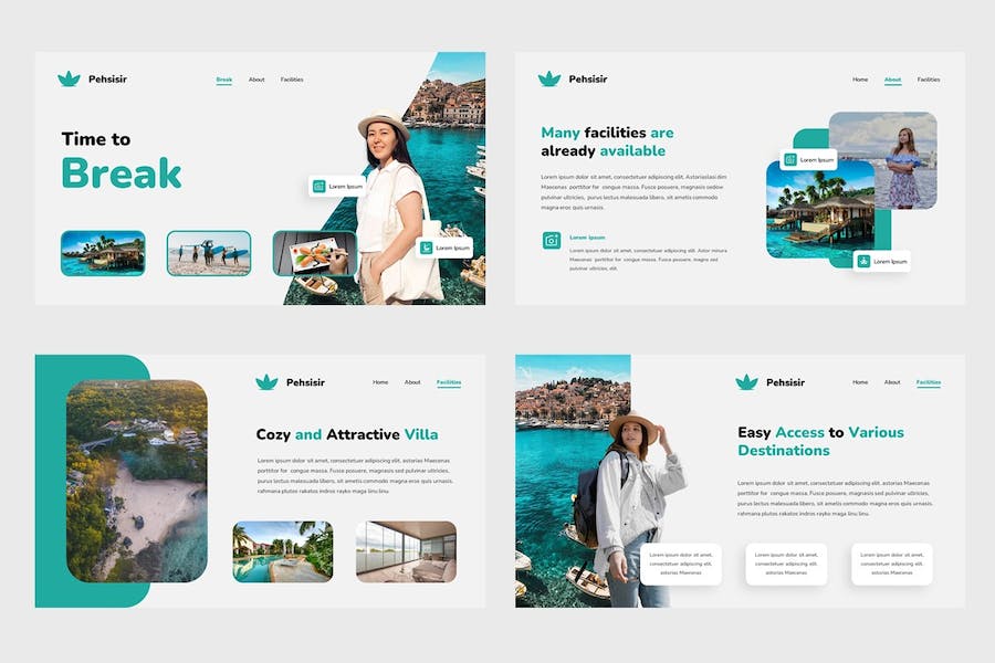 旅游旅行目的地推介PPT模板 - PPT派