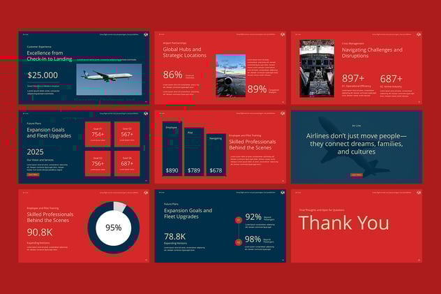 航空运输行业品牌宣传PPT模板 - PPT派