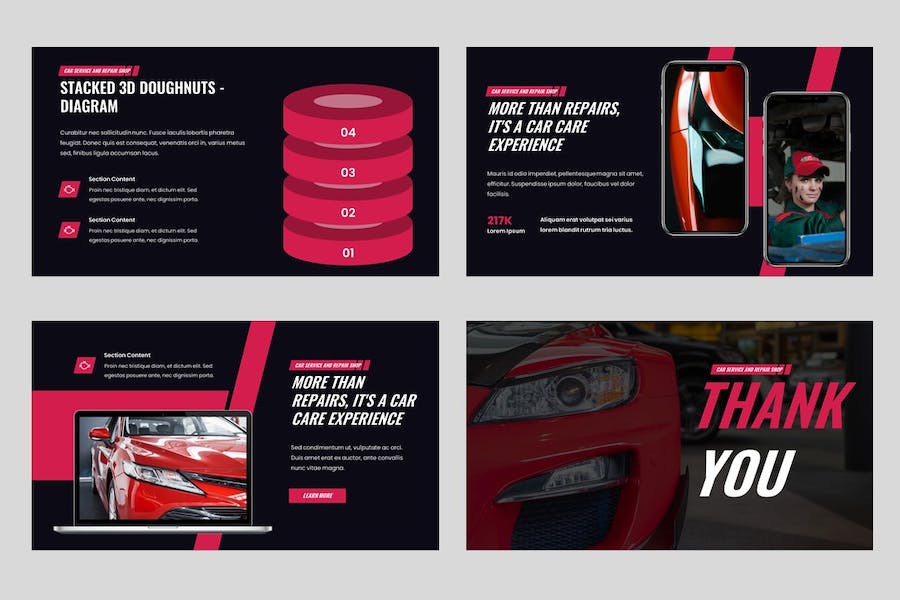 车库汽车维修服务车间运营Keynote模板 - PPT派