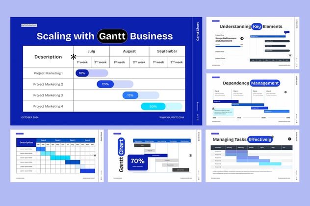甘特图项目计划管理PPT模板 - PPT派