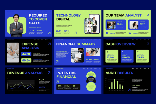 财务会计分析业绩报告PPT模板 - PPT派