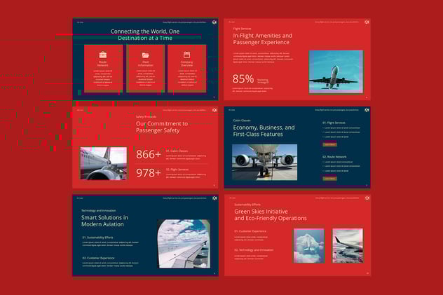 航空运输行业品牌宣传PPT模板 - PPT派