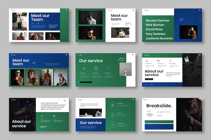 停机商务企业服务展示PPT模板 - PPT派