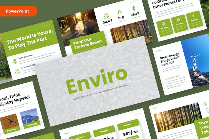 地球环境保护意识宣传教育PPT模板 - PPT派