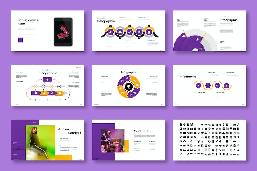 紫色渐变商业策划提案Keynote模板 - PPT派