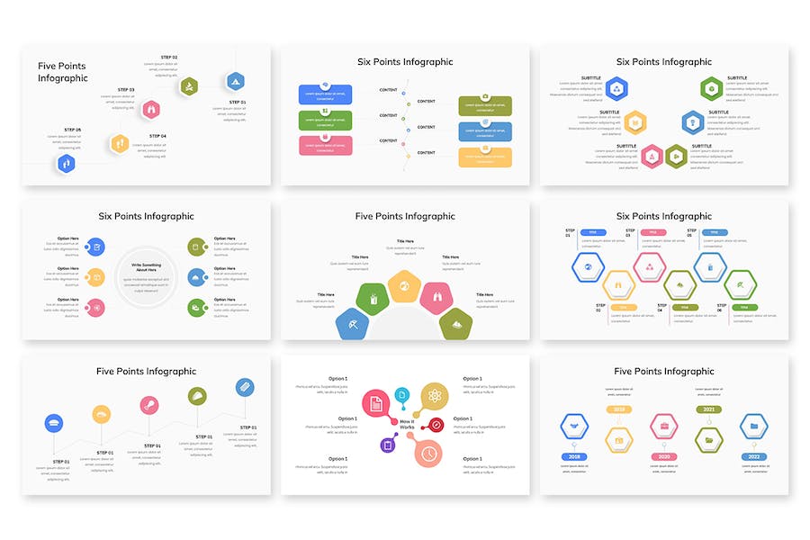 彩色环形关系图形keynote模板 - PPT派