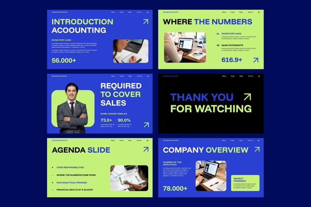 财务会计分析业绩报告PPT模板 - PPT派