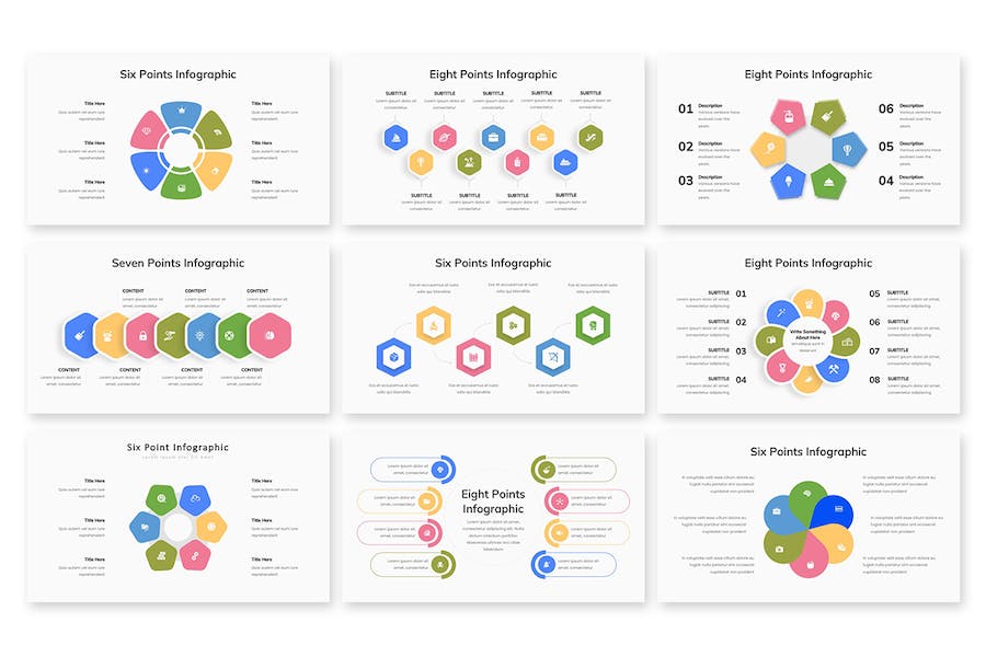 彩色环形关系图形keynote模板 - PPT派
