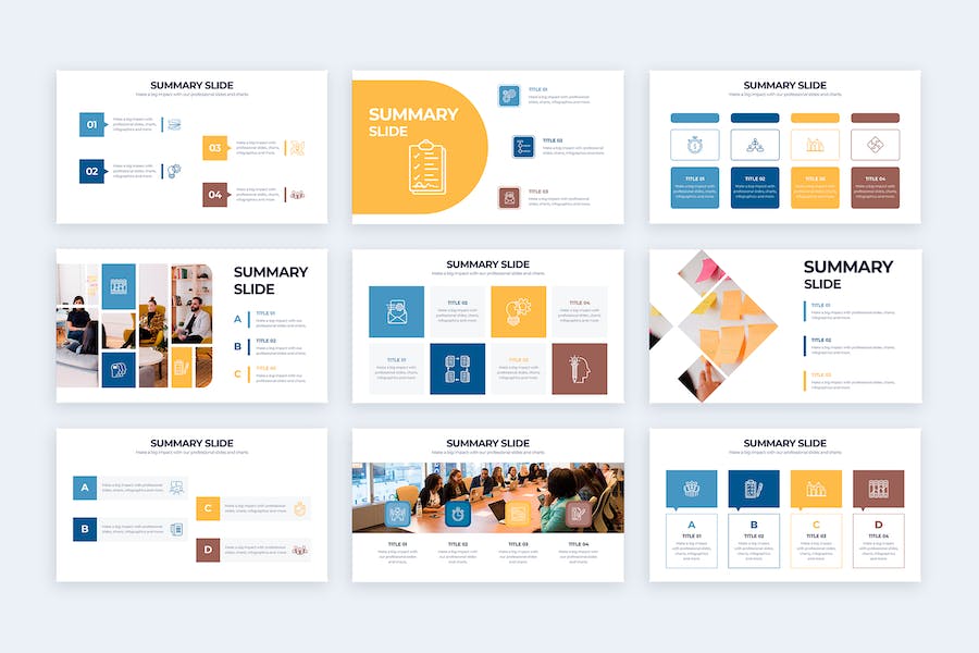 商业摘要总结报告信息图表PPT模板 - PPT派