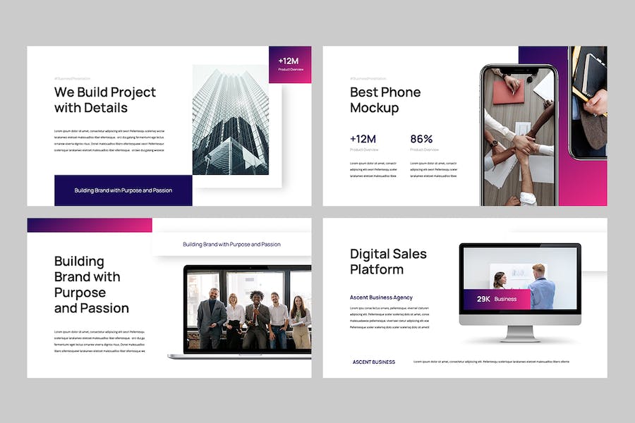 欧美商业路演计划书PPT模板 - PPT派