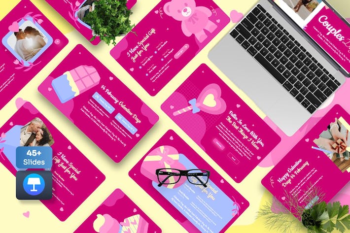 情侣2月14日情人节主题Keynote模板 - PPT派