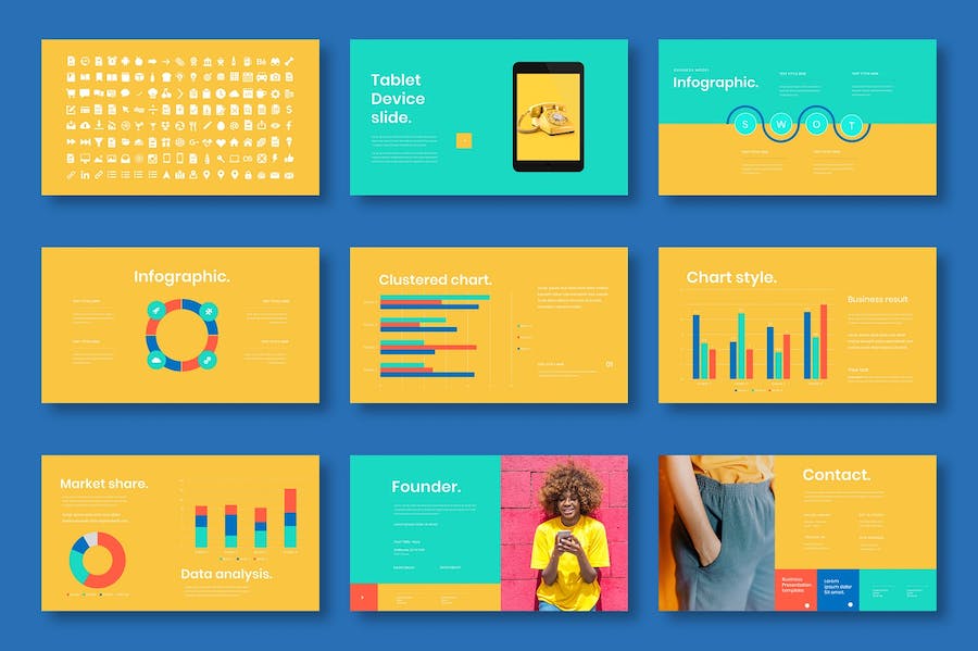 彩色商务创意营销方案Keynote模板 - PPT派