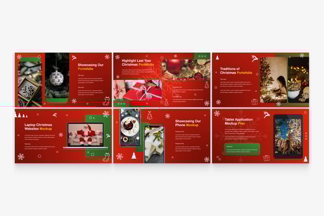 节日红色圣诞主题展示演讲PPT模板 - PPT派