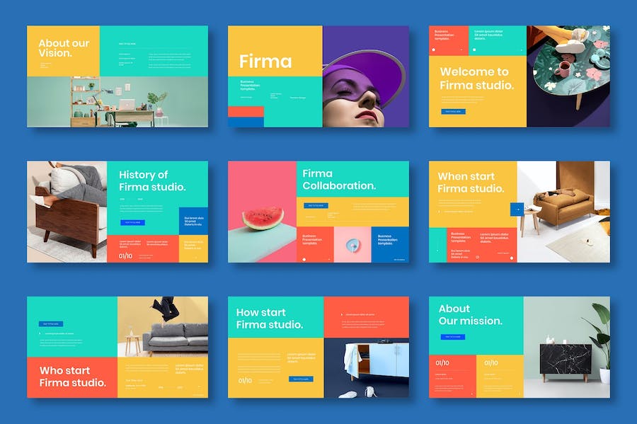 彩色商务创意营销方案Keynote模板 - PPT派