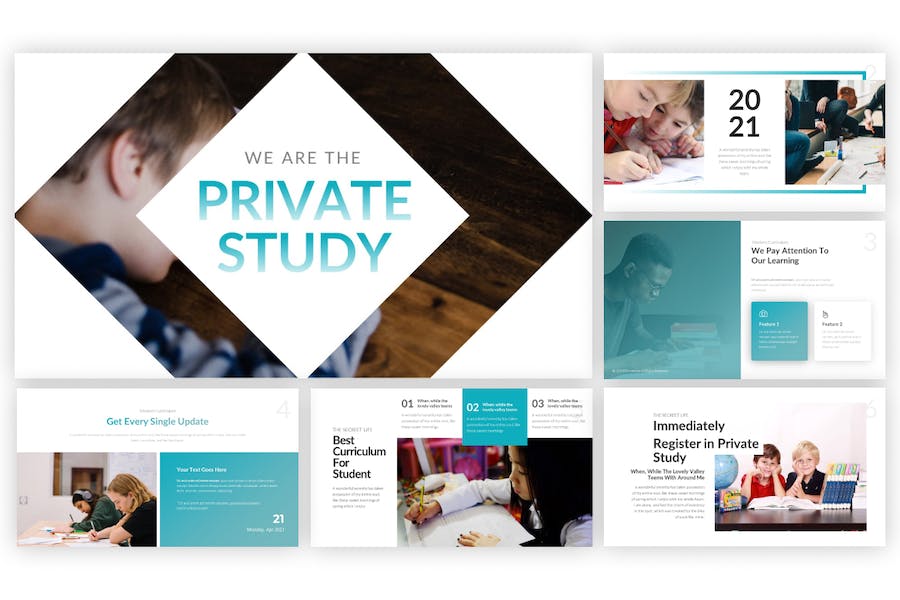 Privatestudy-education-modern-powerpoint-template - PPT派