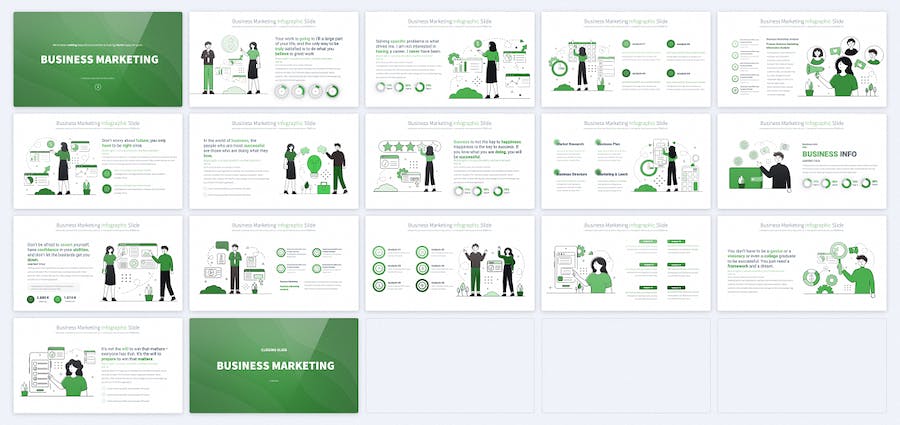 商业市场营销策略推广人物插画Keynote模板 - PPT派