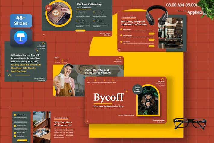 咖啡店讲述展示方案推介Keynote模板 - PPT派