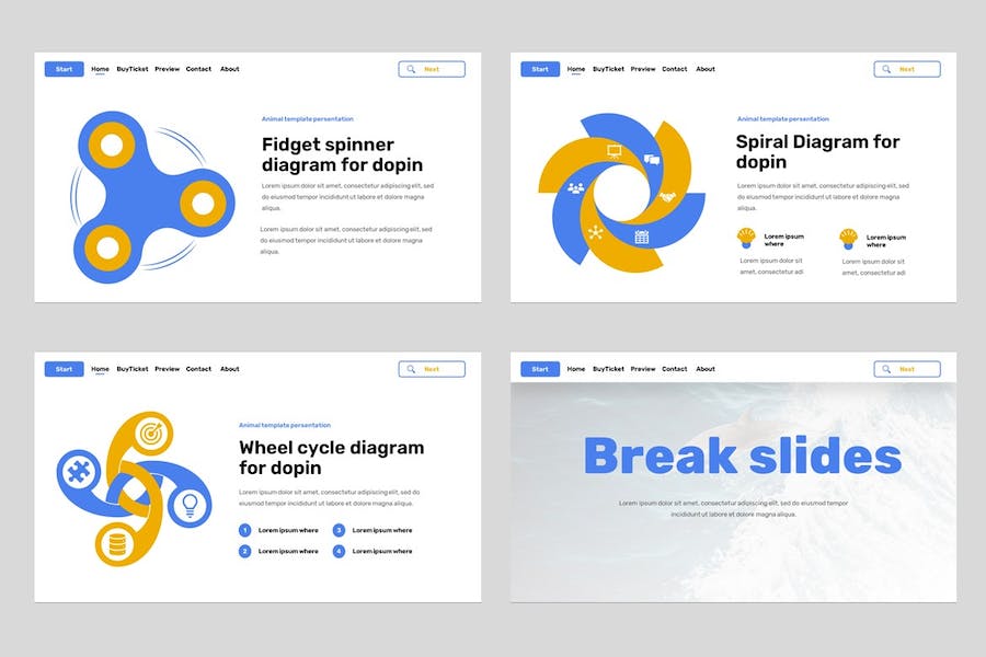 海豚动物展览科普宣传PPT模板 - PPT派