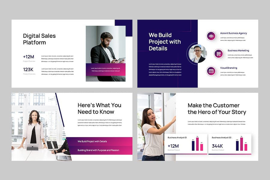 欧美商业路演计划书PPT模板 - PPT派